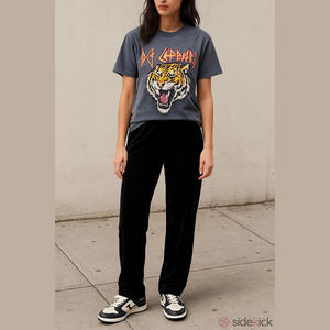 Retro 90's Wide Leg Velour Streetwear Indie SleezeTrouser